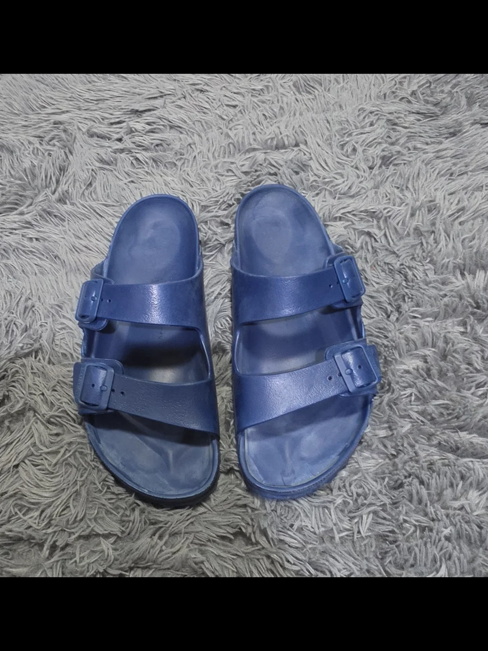 Birkenstock Blue Double Buckle Slide Sandals